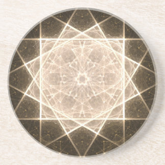 Dessous De Verre En Grès Kaleidoscope Star et Gold
