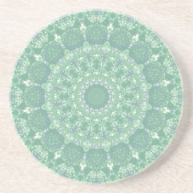 Dessous De Verre En Grès Kaleidoscope Vert (Devant)