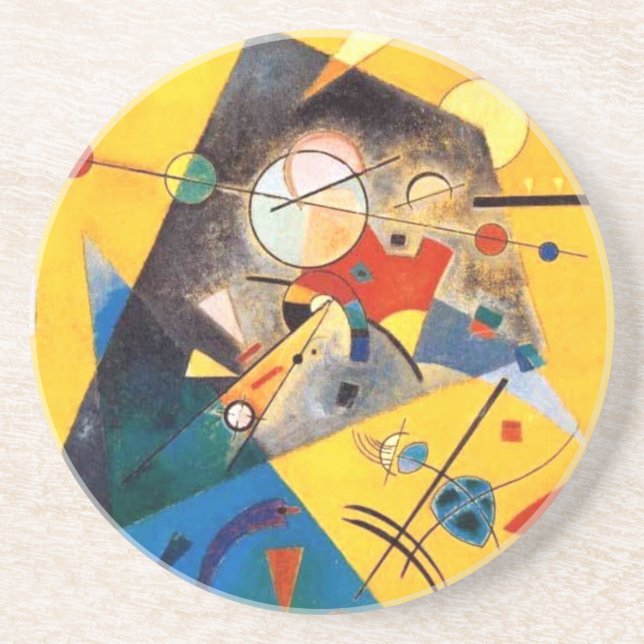 Dessous De Verre En Grès Kandinsky Harmonie calme Art Abstrait (Devant)