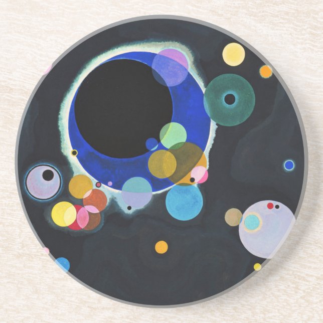 Dessous De Verre En Grès Kandinsky Plusieurs cercles Abstraits (Devant)