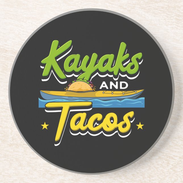 Dessous De Verre En Grès Kayak - Kayaks et Tacos Funny Kayak (Devant)