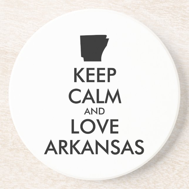 Dessous De Verre En Grès KEEP CALM et LOVE ARKANSAS (Devant)