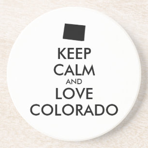 Dessous De Verre En Grès KEEP CALM et LOVE COLORADO personnalisables