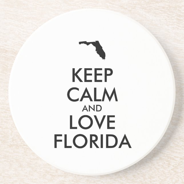 Dessous De Verre En Grès KEEP CALM et LOVE FLORIDA personnalisables (Devant)