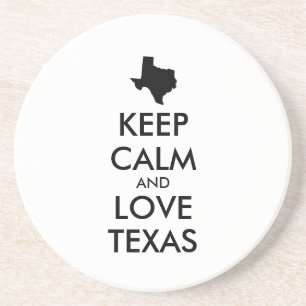 Dessous De Verre En Grès KEEP CALM et LOVE TEXAS personnalisables