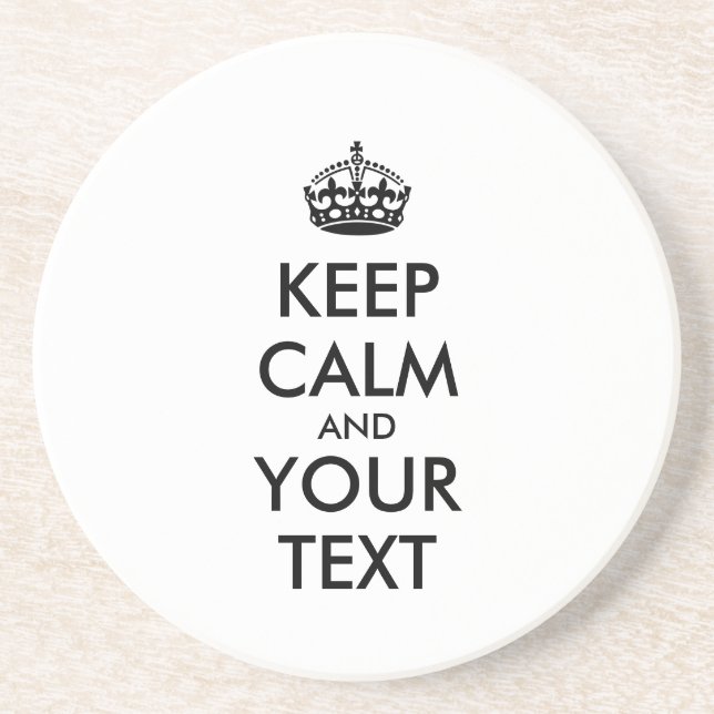 Dessous De Verre En Grès KEEP CALM personnalisé et votre texte (Devant)