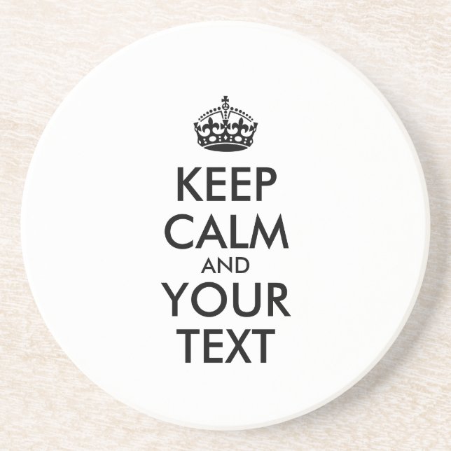 Dessous De Verre En Grès KEEP CALM personnalisé et votre texte (Devant)