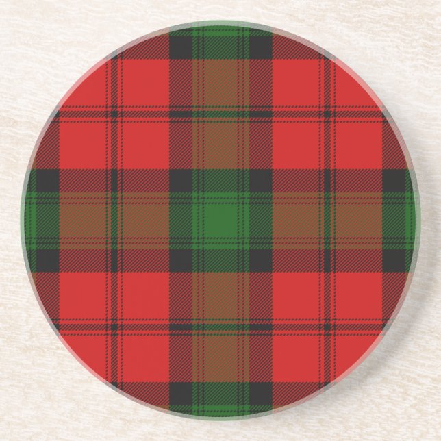 Dessous De Verre En Grès Kerr tartan rouge vert plaid (Devant)