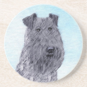 Dessous De Verre En Grès Kerry Blue Terrier peinture mignonne Chien d'origi