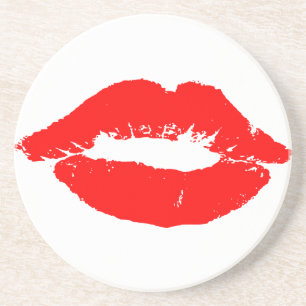 Dessous De Verre En Grès Kiss Lips Red Lipstick Losion Passion Valentine