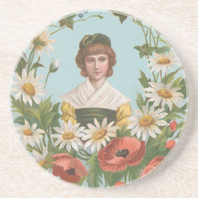Dessous De Verre En Grès Kitschy Retro German Valentine's Card, 1884 (Devant)