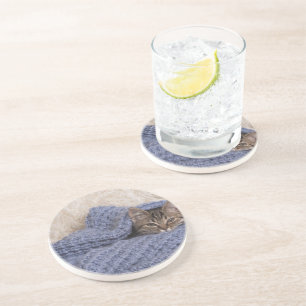 Dessous De Verre En Grès Kitten dans une couverture