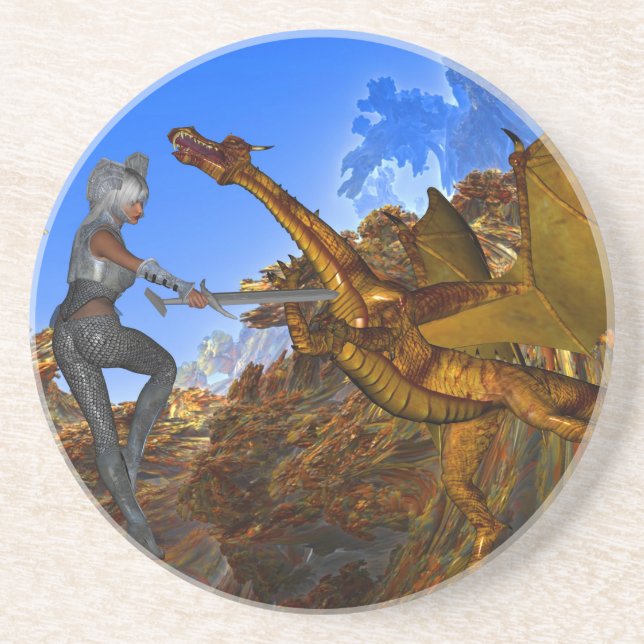 Dessous De Verre En Grès Knights Quest (Devant)