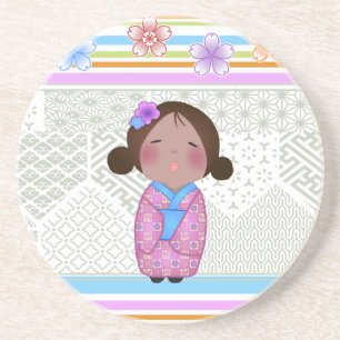 Dessous De Verre En Grès kokeshi sakura