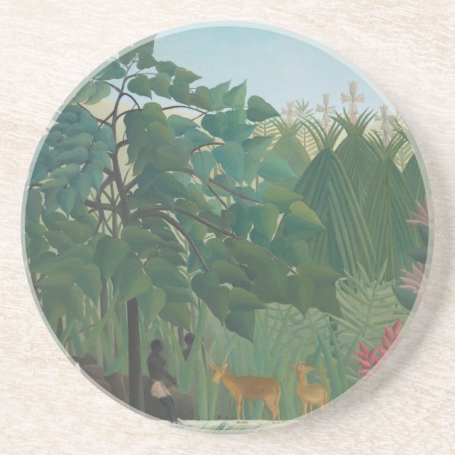 Dessous De Verre En Grès La Cascade de Henri Rousseau, Art ancien de qualit (Devant)