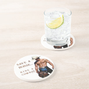 Dessous De Verre En Grès La casquette de cowboy en paille de SlipperyJoe's