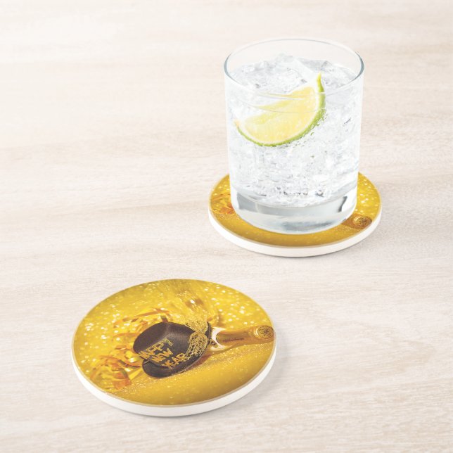 Dessous De Verre En Grès La célébration du Nouvel An de SlipperyJoe festive (Côté)