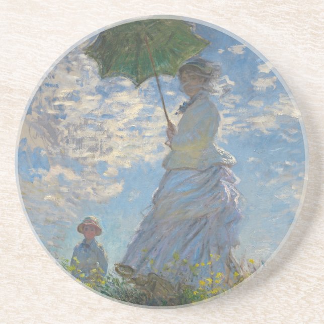 Dessous De Verre En Grès La Femme de Monet avec parasol (Devant)