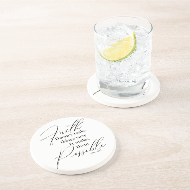Dessous De Verre En Grès La foi rend les choses possibles (Côté)