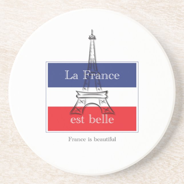 Dessous De Verre En Grès La France est belle (Devant)