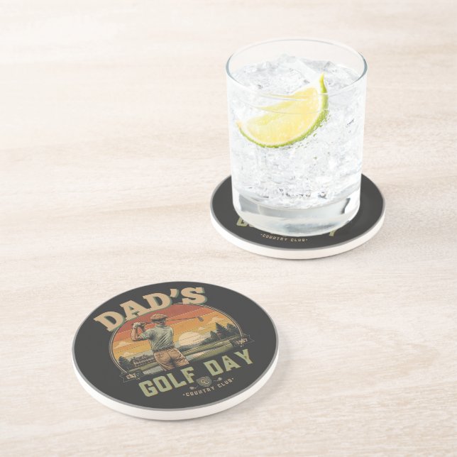 Dessous De Verre En Grès La journée de golf de papa (Côté)