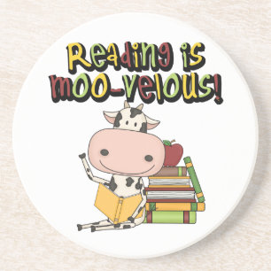 Dessous De Verre En Grès La lecture est MOO-velous