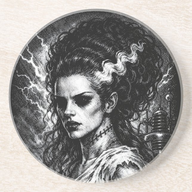 Dessous De Verre En Grès La Mariée de Frankenstein — Ressuscitée par BurnsI (Devant)