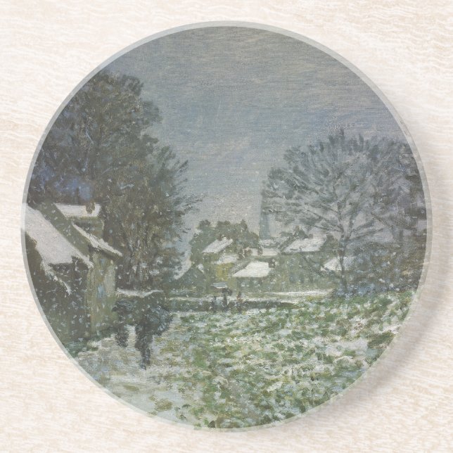 Dessous De Verre En Grès La neige à Argenteuil par Claude Monet (Devant)