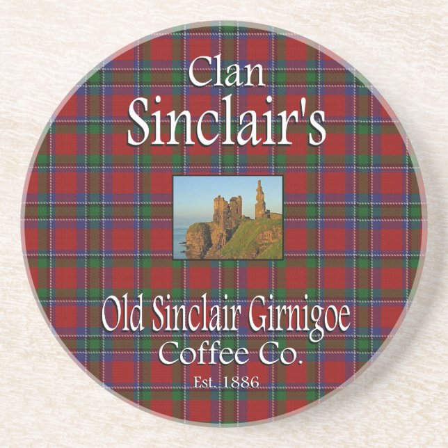 Dessous De Verre En Grès La Old Sinclair Girnigoe Coffee Co. de Clan Sincla (Devant)