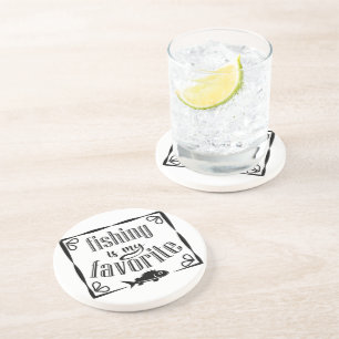 Dessous De Verre En Grès La pêche est ma citation préférée
