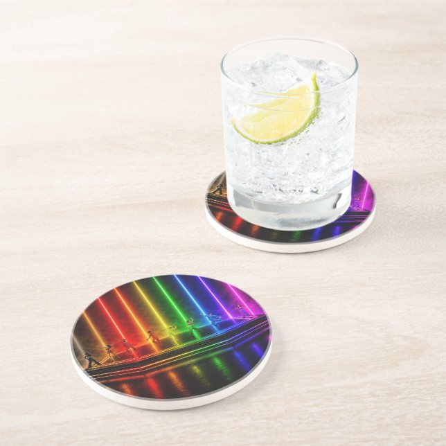 Dessous De Verre En Grès La performance de danse de SlipperyJoe célébrant l (Côté)