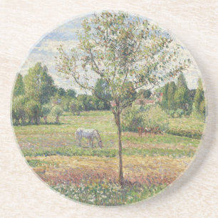Dessous De Verre En Grès La Prairie au cheval gris, Eragny, Peinture à l'hu