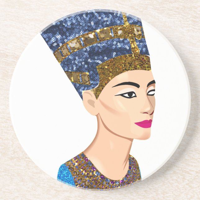 Dessous De Verre En Grès la reine égyptienne nefertiti (Devant)