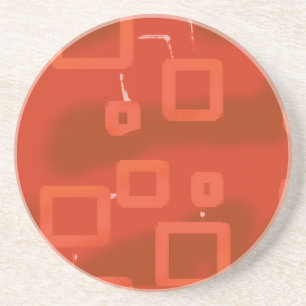 Dessous De Verre En Grès La Saint-Valentin Rouge Abstrait Géométrique Fanta