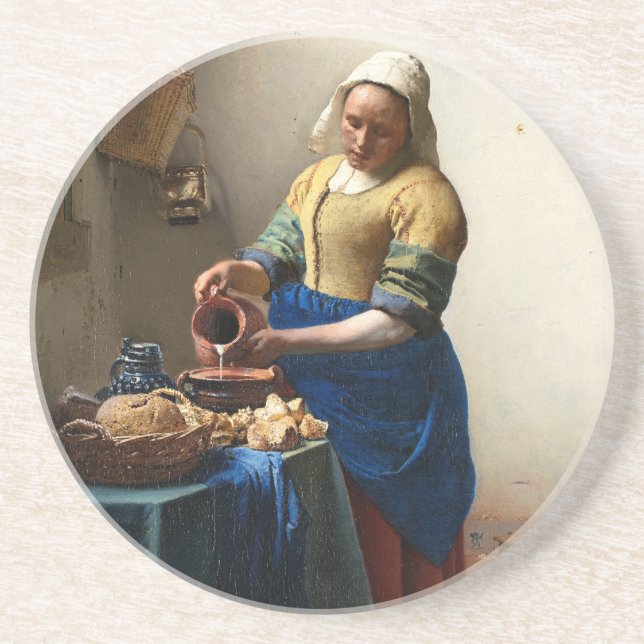 Dessous De Verre En Grès La trayeuse, janv. Vermeer (Devant)