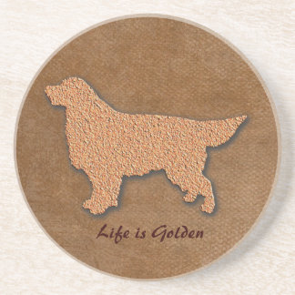 Dessous De Verre En Grès La vie de chien de golden retriever est d'or