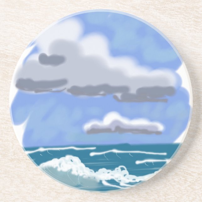 Dessous De Verre En Grès La vie est meilleure à la plage (Devant)
