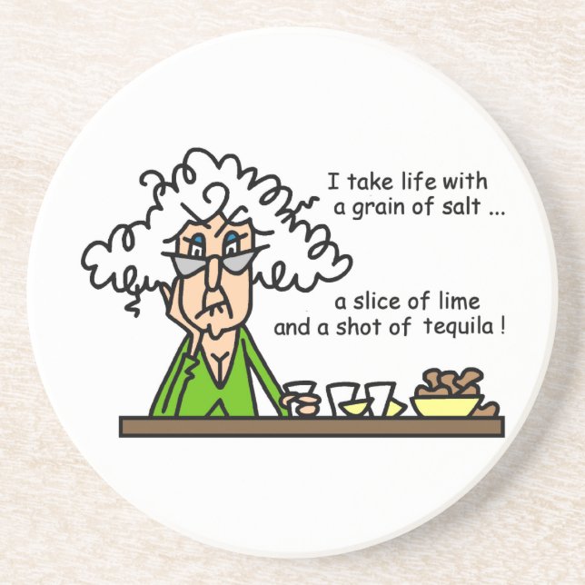 Dessous De Verre En Grès La vie et l'Humour de Tequila (Devant)
