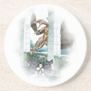 Dessous De Verre En Grès La Vignette du Dragon