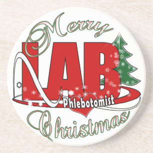 DESSOUS DE VERRE EN GRÈS LAB PHLEBOTOMISTE NOËL