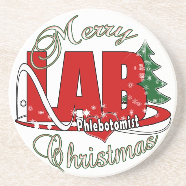 DESSOUS DE VERRE EN GRÈS LAB PHLEBOTOMISTE NOËL (Devant)