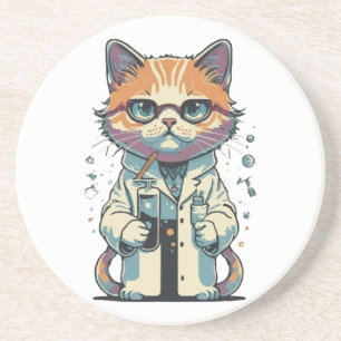 Dessous De Verre En Grès Laboratoire de chat ciblé
