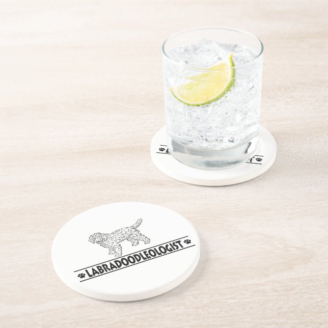 Dessous De Verre En Grès Labradoodle humoristique (Côté)