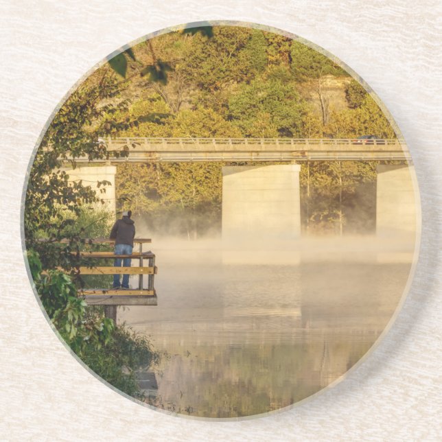 Dessous De Verre En Grès Lac Springfield Pêche d'automne (Devant)