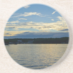 Dessous De Verre En Grès Lac Sunset Bleu D'Ozarks