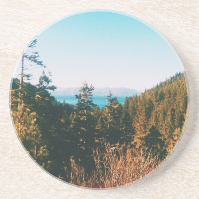 Dessous De Verre En Grès Lac Tahoe  (Devant)