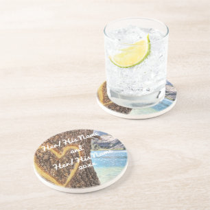 Dessous De Verre En Grès Lac Tahoe Blue Water Tree Heart Love