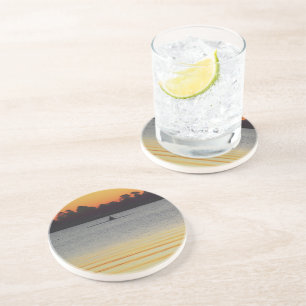 Dessous De Verre En Grès Lac Wendouree Calme Avant la Tombée de la Nuit