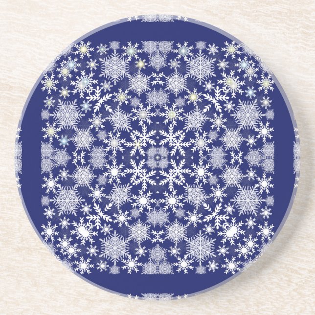Dessous De Verre En Grès Lace de Snowflakes (Devant)