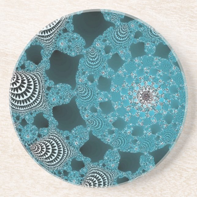 Dessous De Verre En Grès Lacy Doily en bleu (Devant)